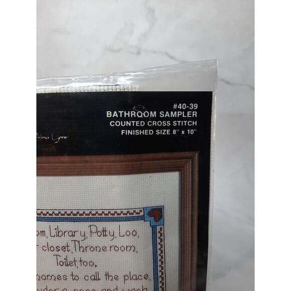 Vintage Janlynn Counted Cross Stitch Kit Bathroom Sampler 40-39 8x10 - Picture 3 of 5